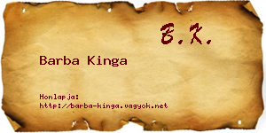 Barba Kinga névjegykártya