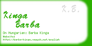 kinga barba business card
